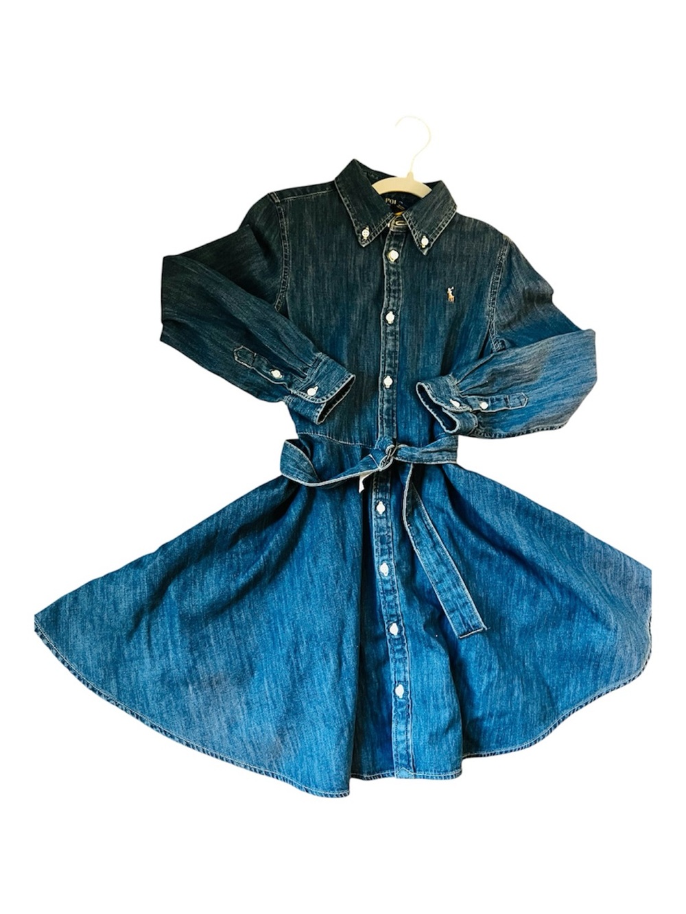 POLO Ralph Lauren Denim Swing Skirt Shirtdress 6X